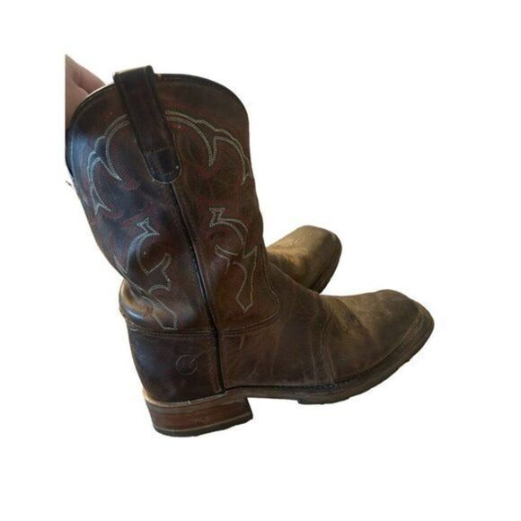 Double-H Folklore Brown Leather Roper Cowboy Work Boots DH3560 Made USA 9.5ee main image 6